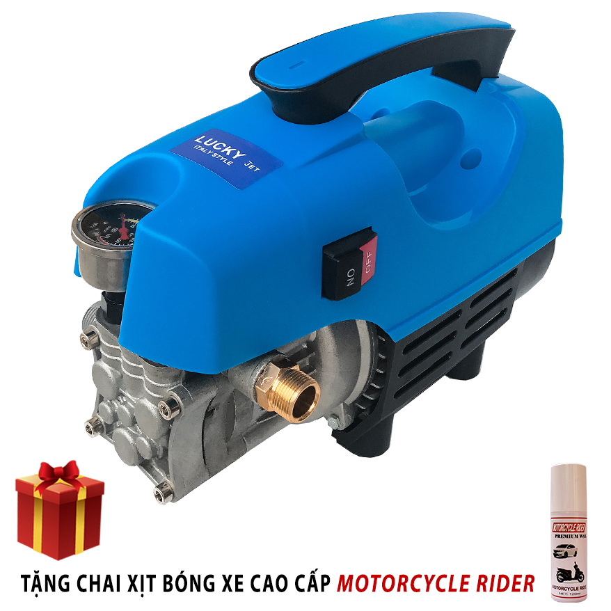 Máy Rửa Xe Lucky Jet QL1400 (Dây Đồng 100%) Tặng kèm bình xịt bóng sơn xe