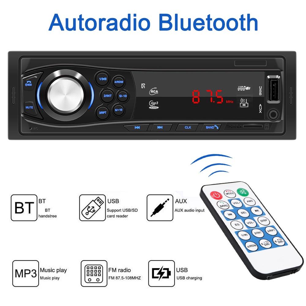 Máy Nghe Nhạc Mp3 12v Usb / Sd / Aux-In Bluetooth 1din Cho Xe Hơi