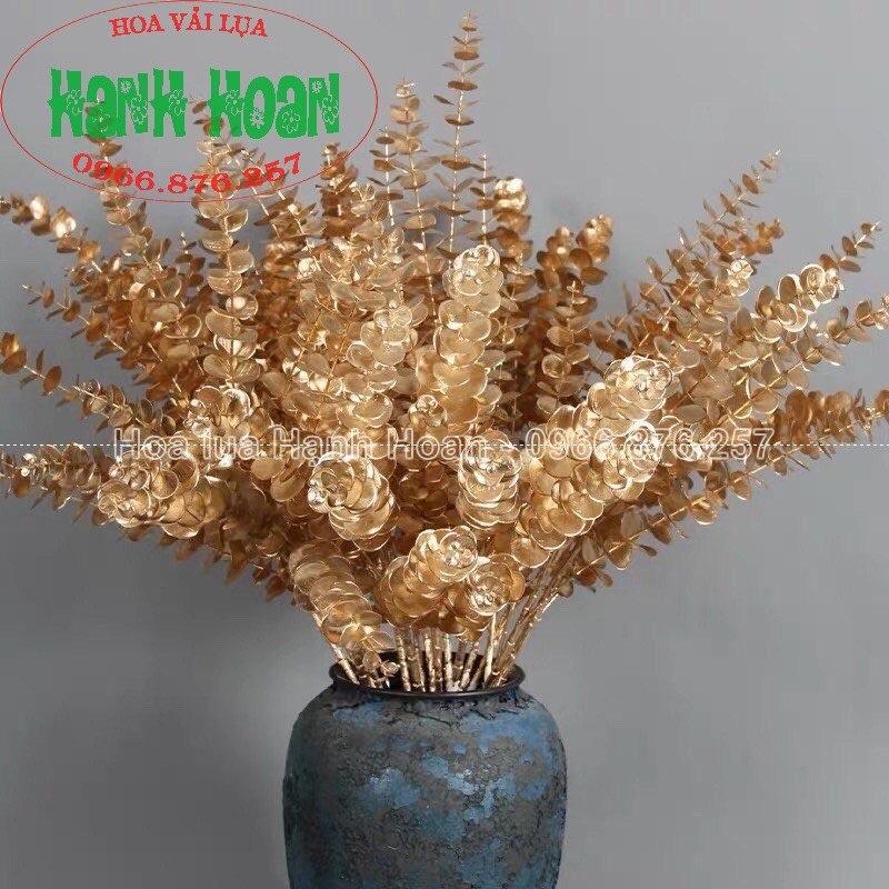 Cành lá rẻ quạt, tai chuột phủ vàng mix đào đông rất đep cao cấp 70-90cm