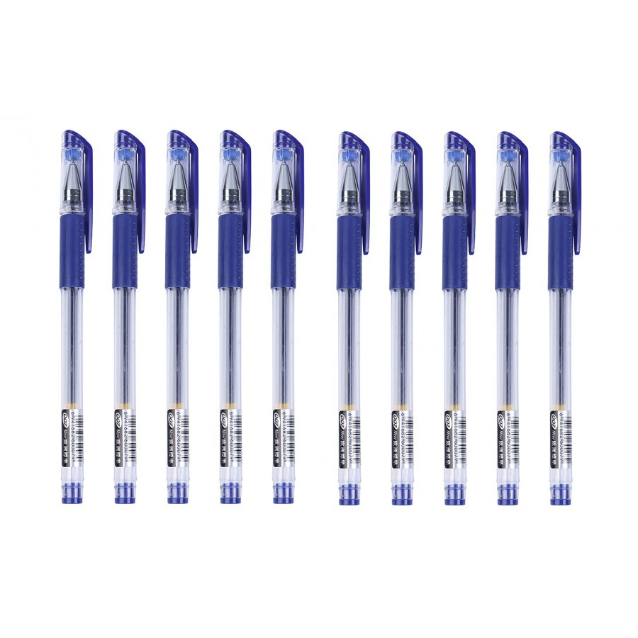 Combo 10 Bút Mực Nước Gel Học Sinh Sinh Viên - Xanh Dương