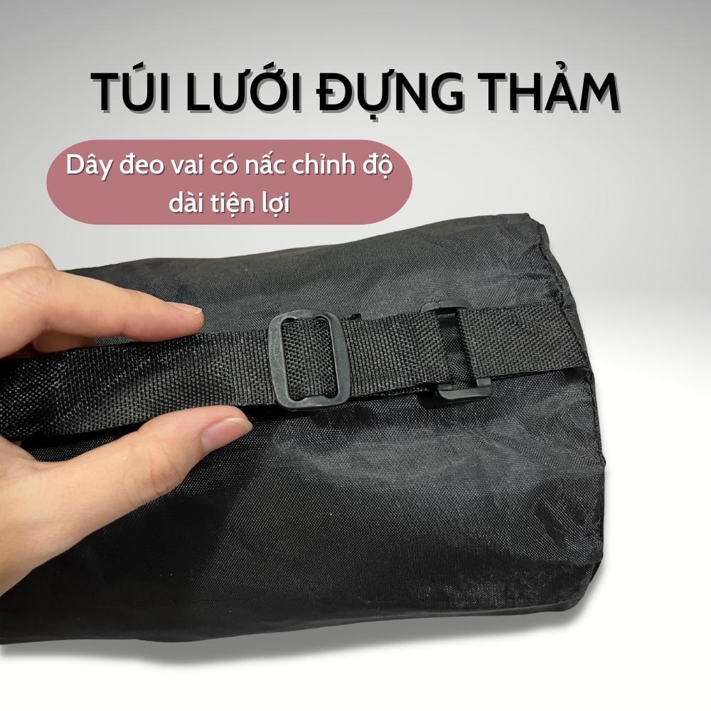 Thảm Tập Yoga, Tập Gym 8mm 2 Lớp Không Mùi + Túi Đựng Thảm + Dây Buộc Thảm Chính Hãng HUY BẠT - Giao Ngẫu Nhiên