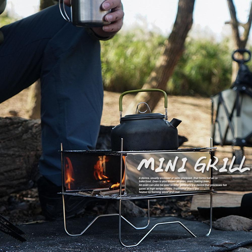 Bếp lò di động ngoài trời đốt than bằng thép không gỉ dành cho cắm trại, picnic