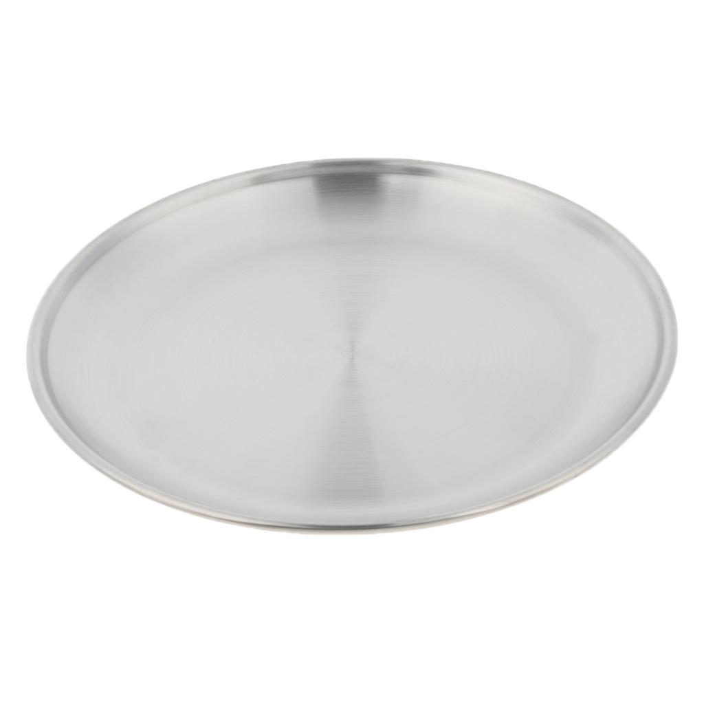 2-3pack Stainless Steel Round Plate Dish Camping Picnic Food Salad Container