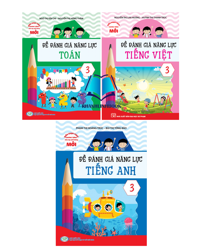 Sách - Combo Đề Đánh giá năng lực Toán + Tiếng Việt + Tiếng Anh 3