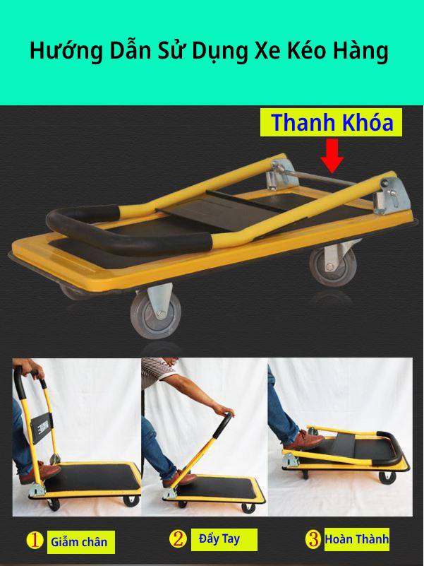 Xe kéo hàng trọng tải 300kg Nhập Khẩu Mới XDT04