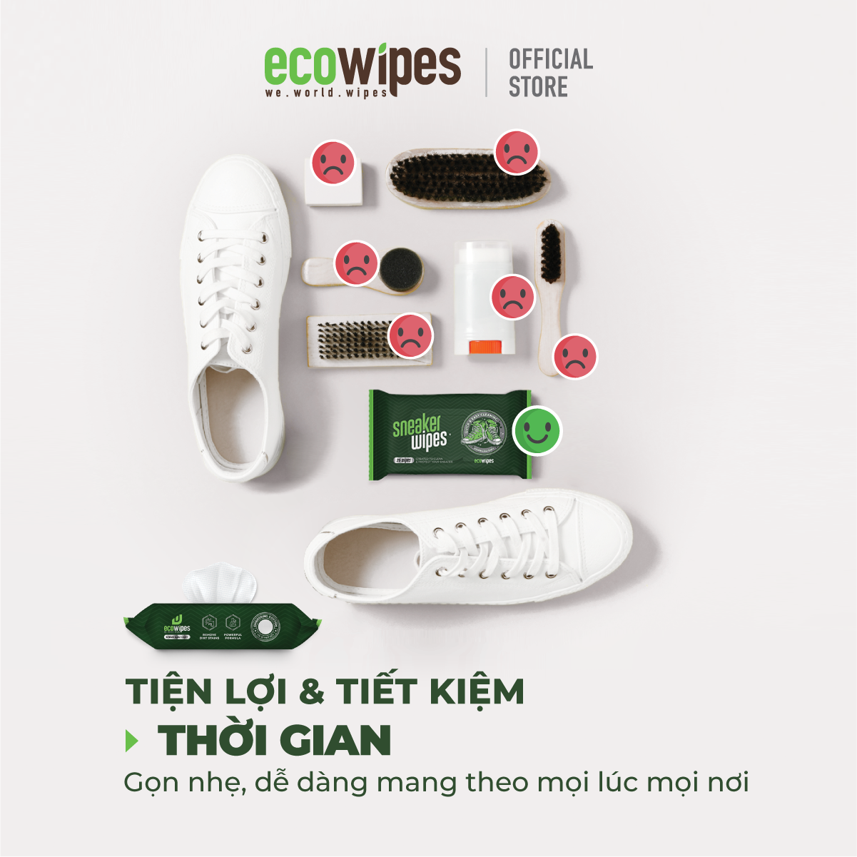 Khăn lau giày Ecowipes 25 tờ - 1 gói