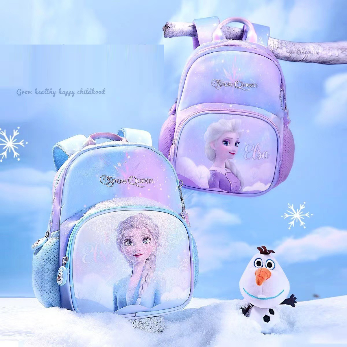 Ba lô trẻ em mẫu giáo Frozen công chúa Elsa hoạt hình bé gái 3-6 tuổi - BEE GEE HS1289
