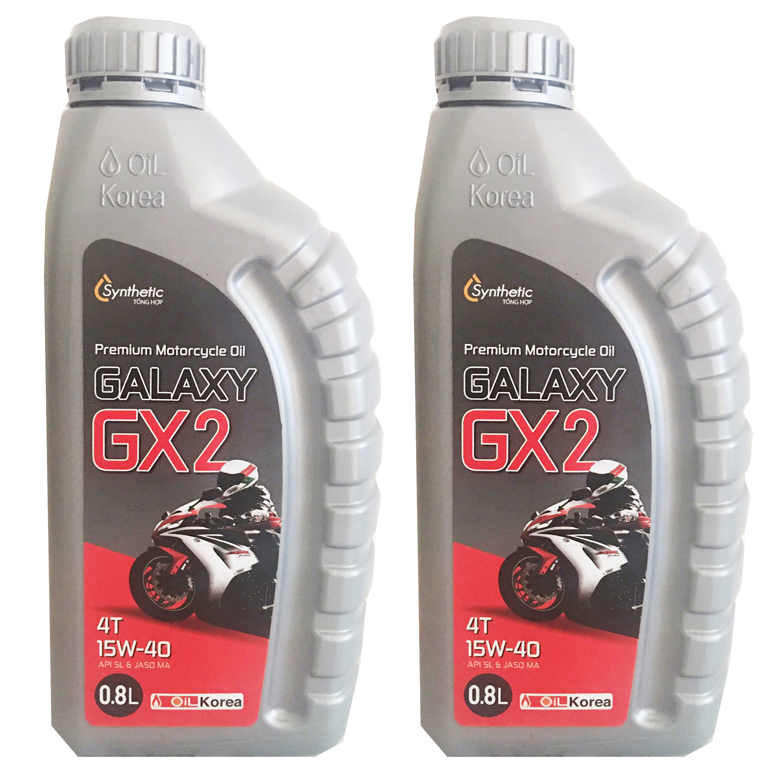 Nhớt xe số Galaxy GX2 Hàn Quốc cao cấp (15ww40) - 2 chai - 800ml - Hàng chính hãng