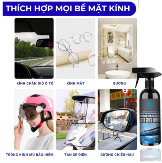 Xịt nano chống bám nước M97 OMINO Mr Ô Tô phủ kính xe, gương chiếu hậu, tạo hiệu ứng cánh sen - chống xước và bám bụi.