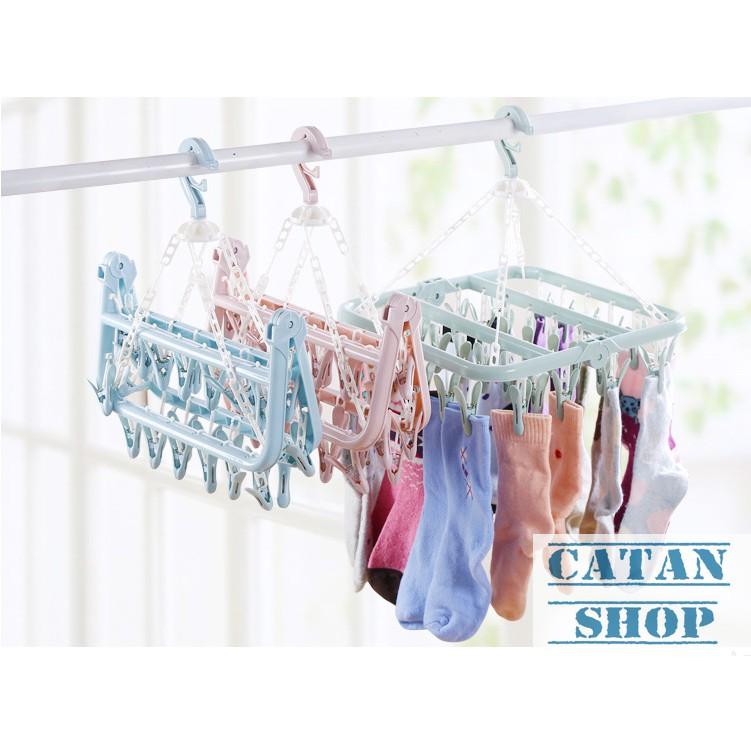 Móc chùm phơi quần áo, đồ baby, tã, đồ nhỏ 32 kẹp GD95-MTVo32