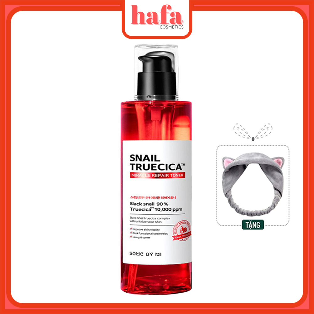 Nước Hoa Hồng Cân Bằng Da, Giúp Da Săn Chắc Chiết Xuất Ốc Sên Some By Mi Snail Truecica Miracle Repair Toner 135ml + Tặng Kèm 1 Băng Đô Tai Mèo Xinh Xắn ( Màu Ngẫu Nhiên)