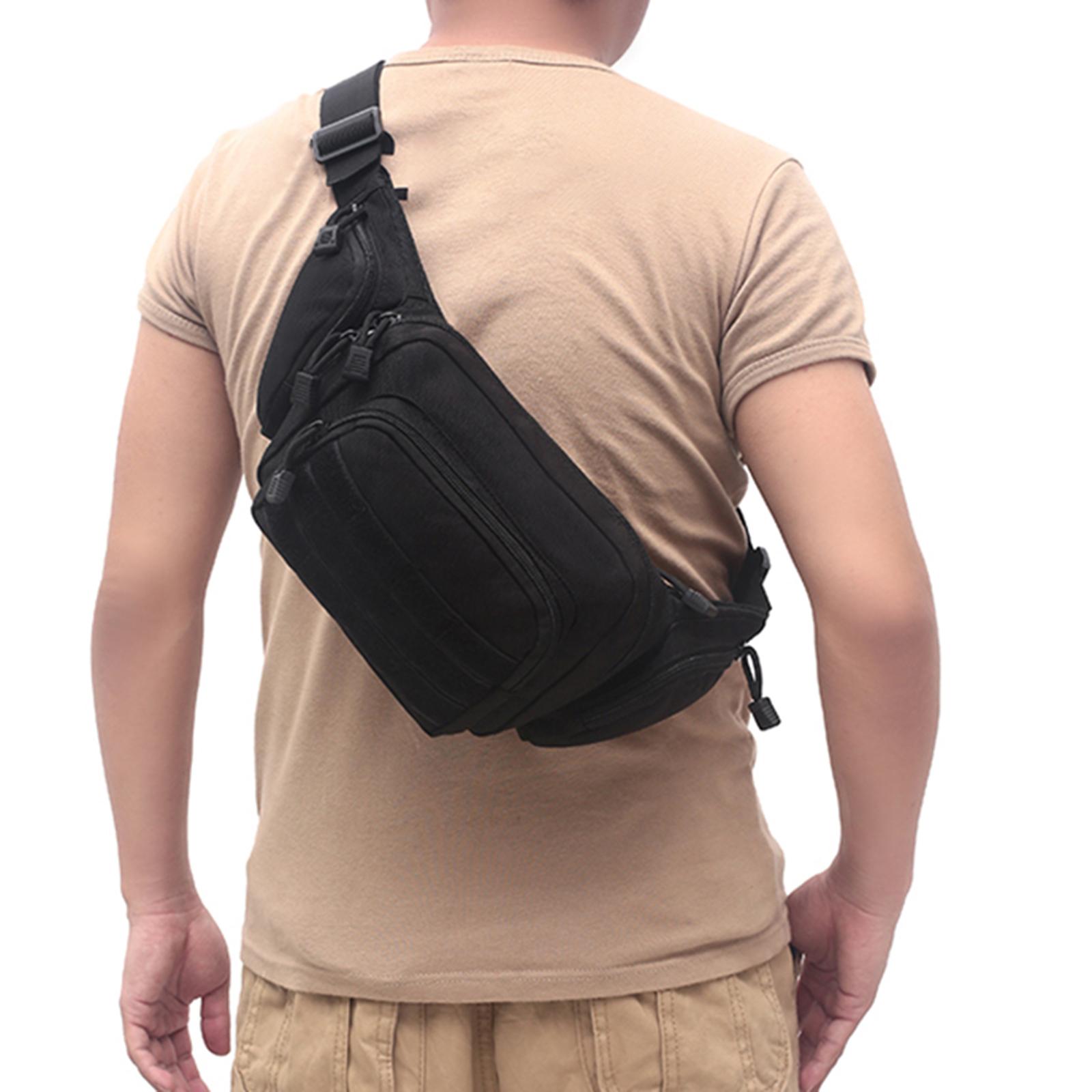 Outdoor Waist Shoulder Bag for Men Women Hiking Sling Chest Pack Crossbody Black