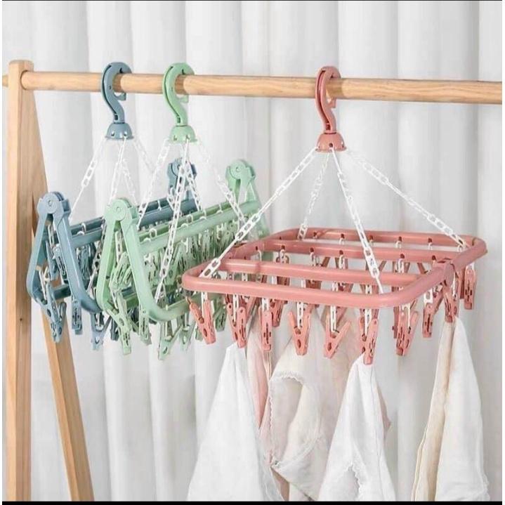 Giỏ Nhựa Đựng Đồ Đi Sinh cở đại Có Nắp và Quai Xách Nhựa Việt Nhật Kích thước: 46*32*29cm.móc chùm phơi quần áo 32 kẹp.