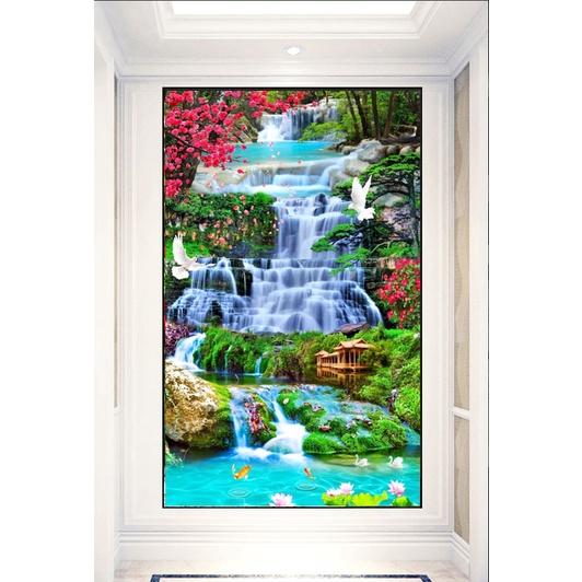 TRANH PHONG THỦY ĐỨNG TRÁNG GƯƠNG MICA  HIỆN ĐẠI SANG TRỌNG CAO CẤP 40*60/ 60*90