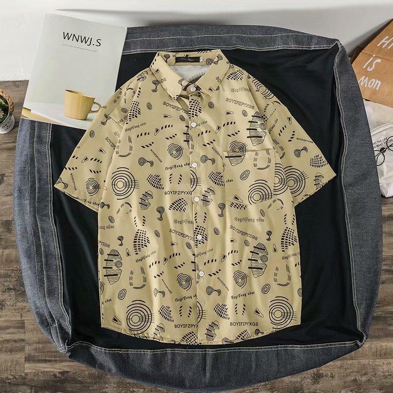 Áo Sơ Mi Nam Tay Ngắn In Họa Tiết Thời Trang 2 Màu
