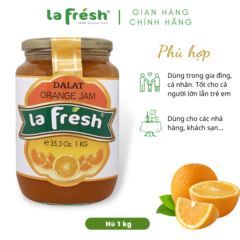 Mứt Cam Lafresh Đà Lạt Hủ Thủy Tinh 1kg