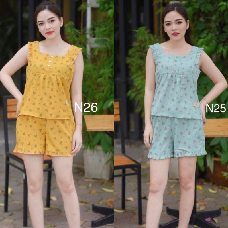 Bộ hai dây bản to clover, quần áo mặc nhà, đồ ngủ ảnh thật đủ size