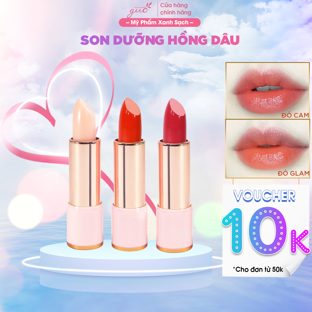 Son Dưỡng Hồng Dâu Mờ Thâm Hồng Môi An Toàn Cho Mẹ Bầu GUO 5gr - [0% chì - 0% Silicones