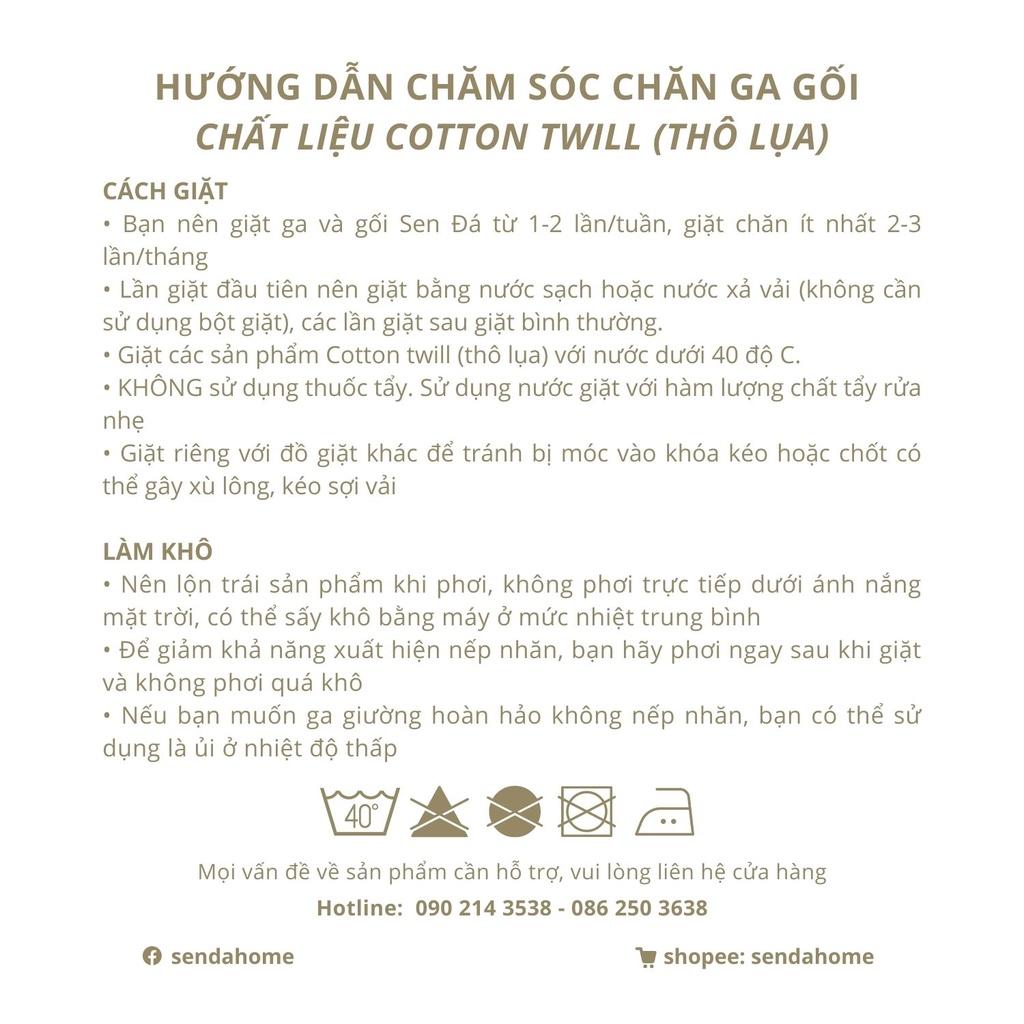 Vỏ gối Cotton Twill Hàn Quốc 50x70 45x65 cm Sen Đá Home Bedding trơn màu, bao áo gối nằm cotton 40s thô lụa cao cấp