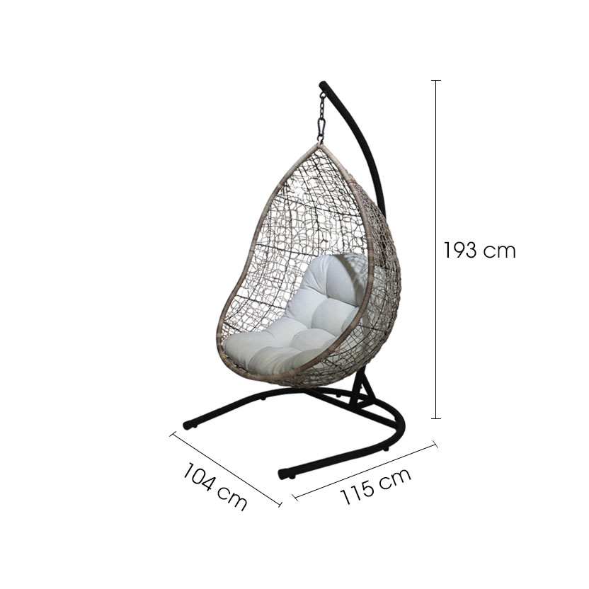 Xích Đu Nhựa Giả Mây Furnist Water - Nệm màu bất kỳ