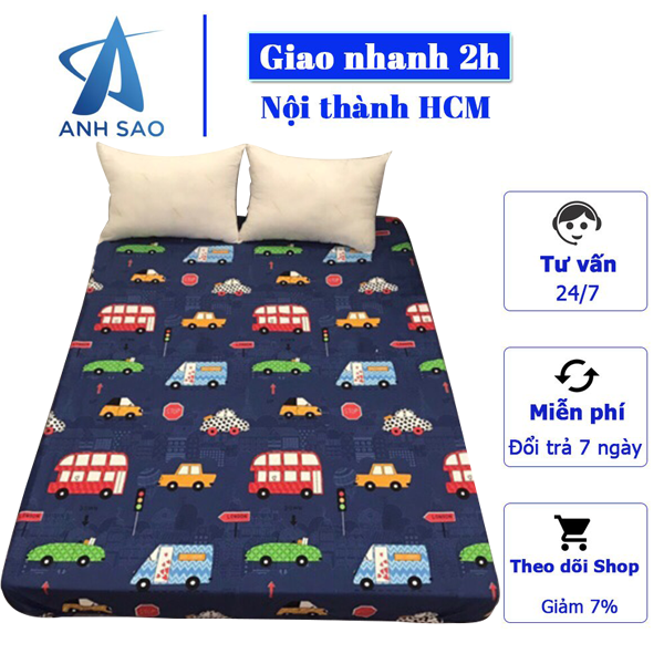 Ga chống thấm cho bé chất liệu cotton Hàn Quốc cao cấp A - kích thước 1m6x2m/1m8x2m
