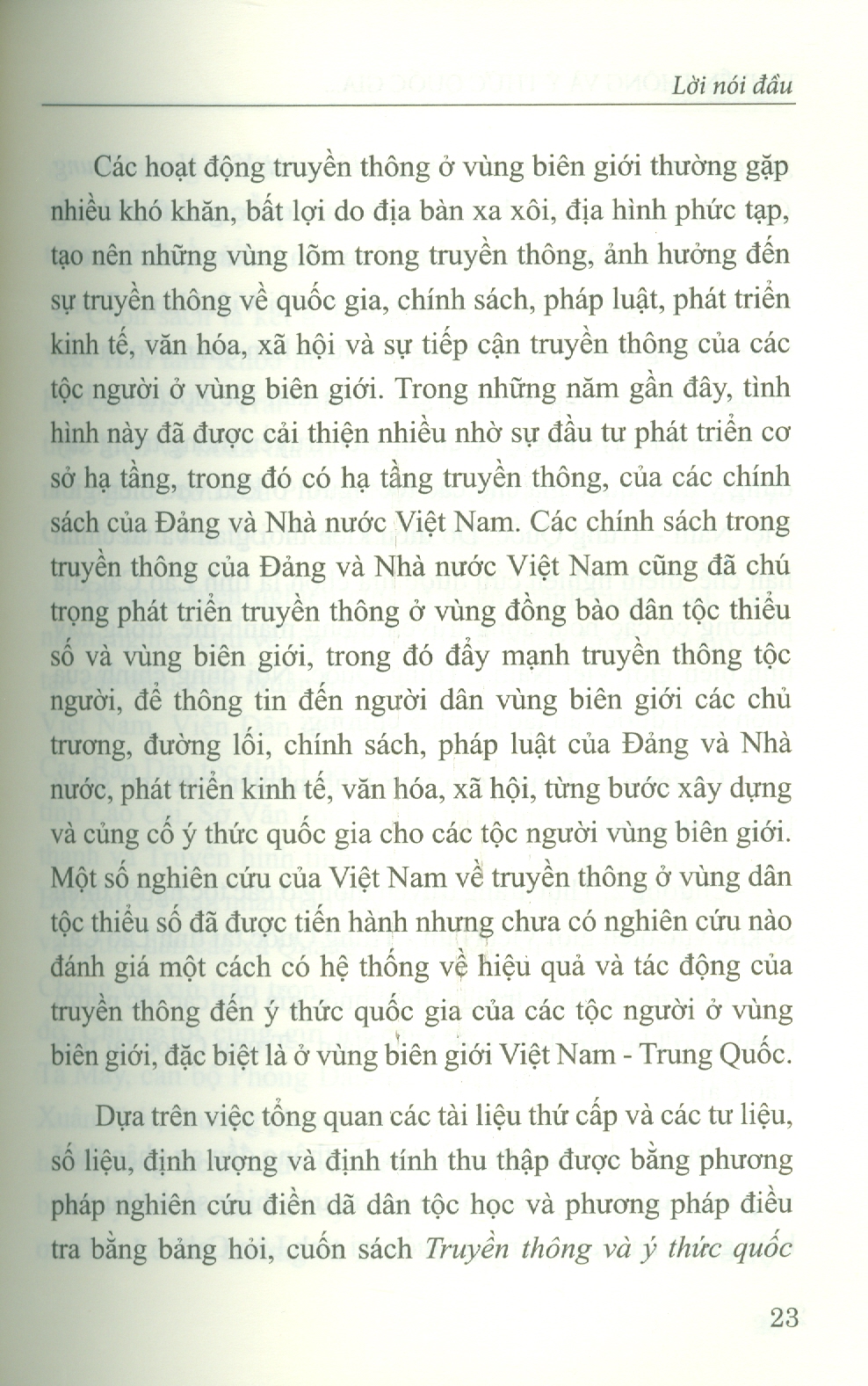 Truyền Thông Và Ý Thức Quốc Gia Của Một Số Tộc Người Ở Vùng Biên Giới Việt Nam - Trung Quốc (Sách chuyên khảo) - Viện Hàn lâm Khoa học Xã hội Việt Nam - Viện Dân tộc học; Trần Hồng Thu chủ biên