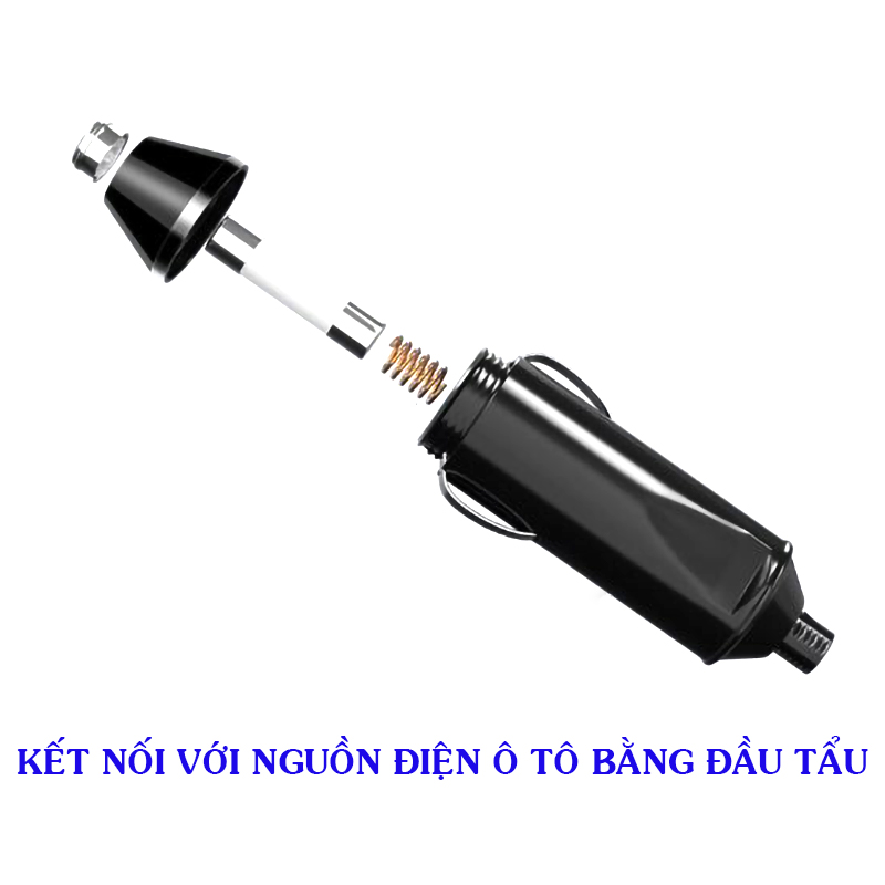 Bộ đổi nguồn 12V sang 220V công suất 200W 4 chân cắm USB, 2 cổng sạc nhanh,2 đầu cắm tẩu