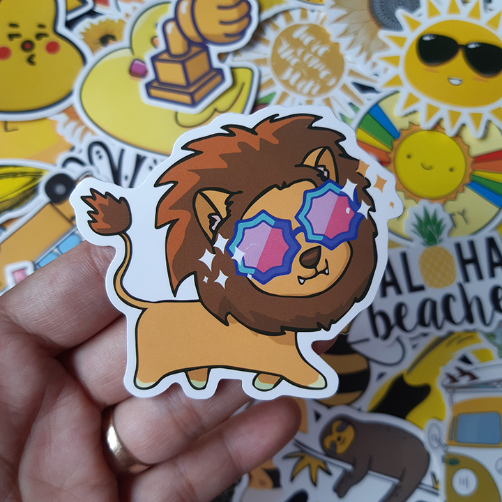 Bộ Sticker dán cao cấp chủ đề MÀU VÀNG - YELLOW - Dùng dán Xe, dán mũ bảo hiểm, dán Laptop...