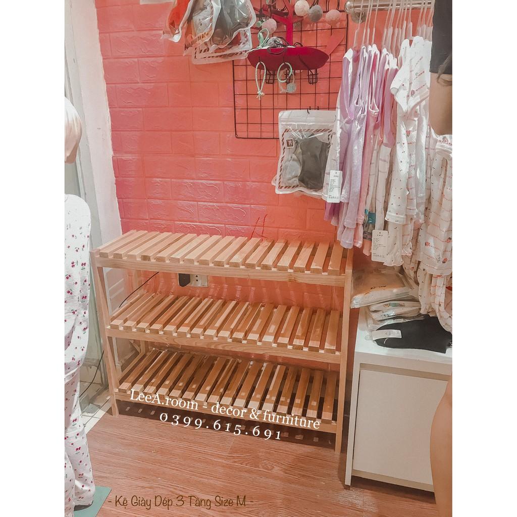 Kệ Gỗ Decor 3FM Cao Cấp Loại 1 / Kệ Giày Dép Gỗ 3 Tầng Size M