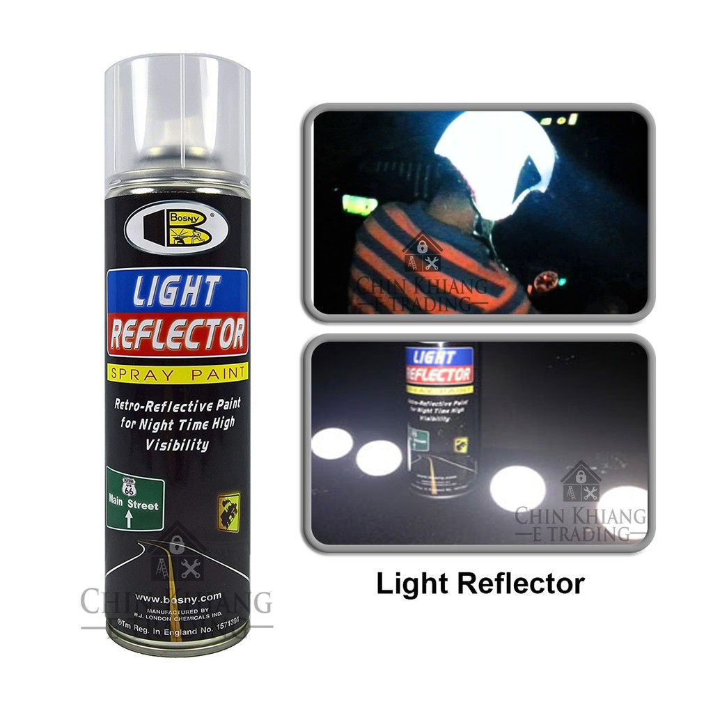 Sơn xịt Phát Quang Light Reflector phát sáng khi đèn chiếu vào Bosny