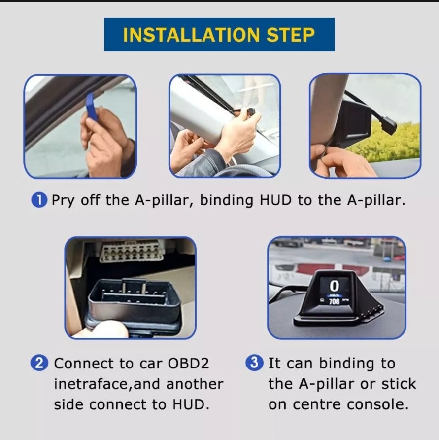 Máy hiển thị tốc độ HUD OBD2+GPS xe hơi báo km xóa mã lỗi ô tô kiểm soát tổng thể xe bản đặc biệt lắp các xe, đồ chơi phụ kiện xe hơi