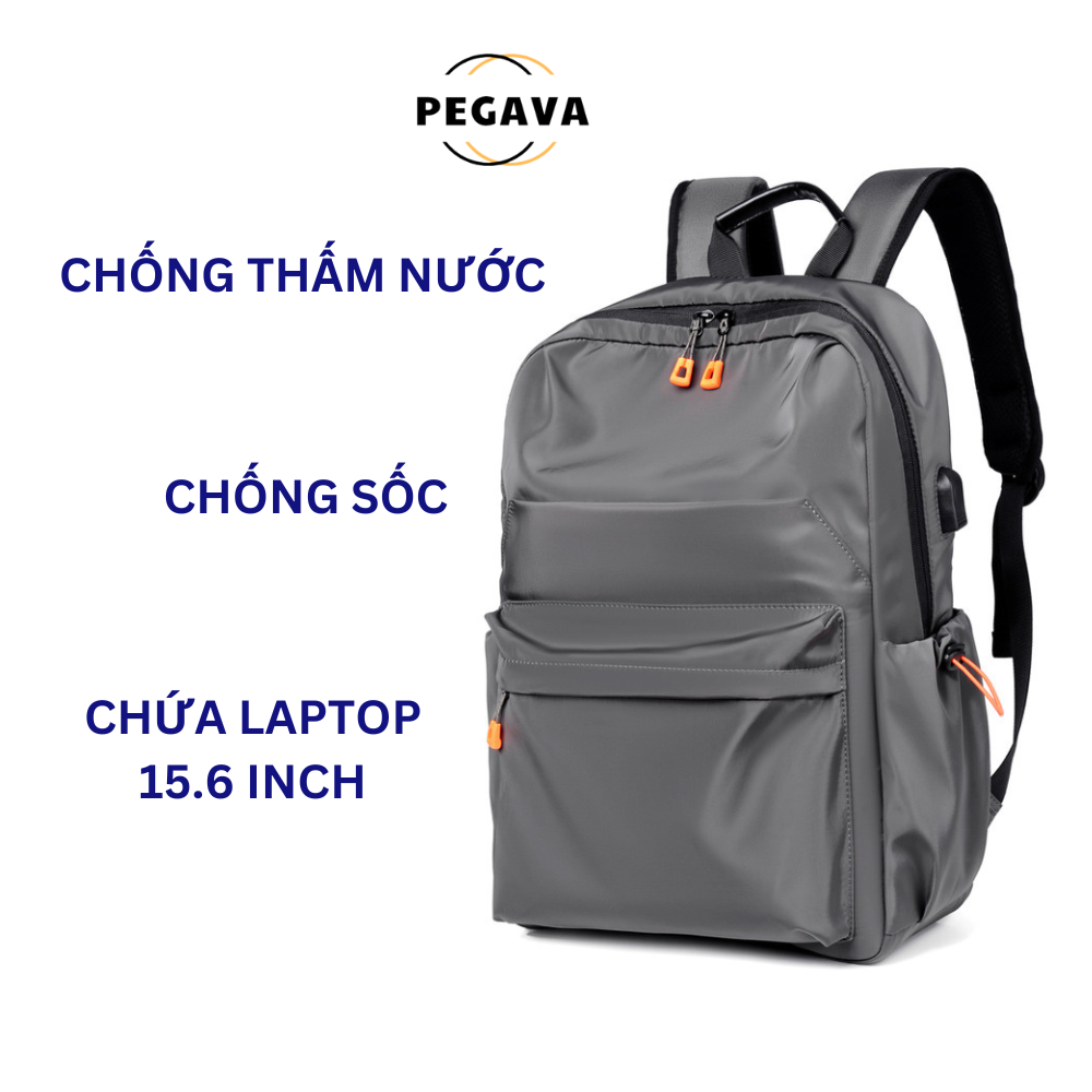 Balo nam nữ đi học Pegava PG-06D Đựng Laptop Chống Thấm Nước Có Cổng Sạc USB