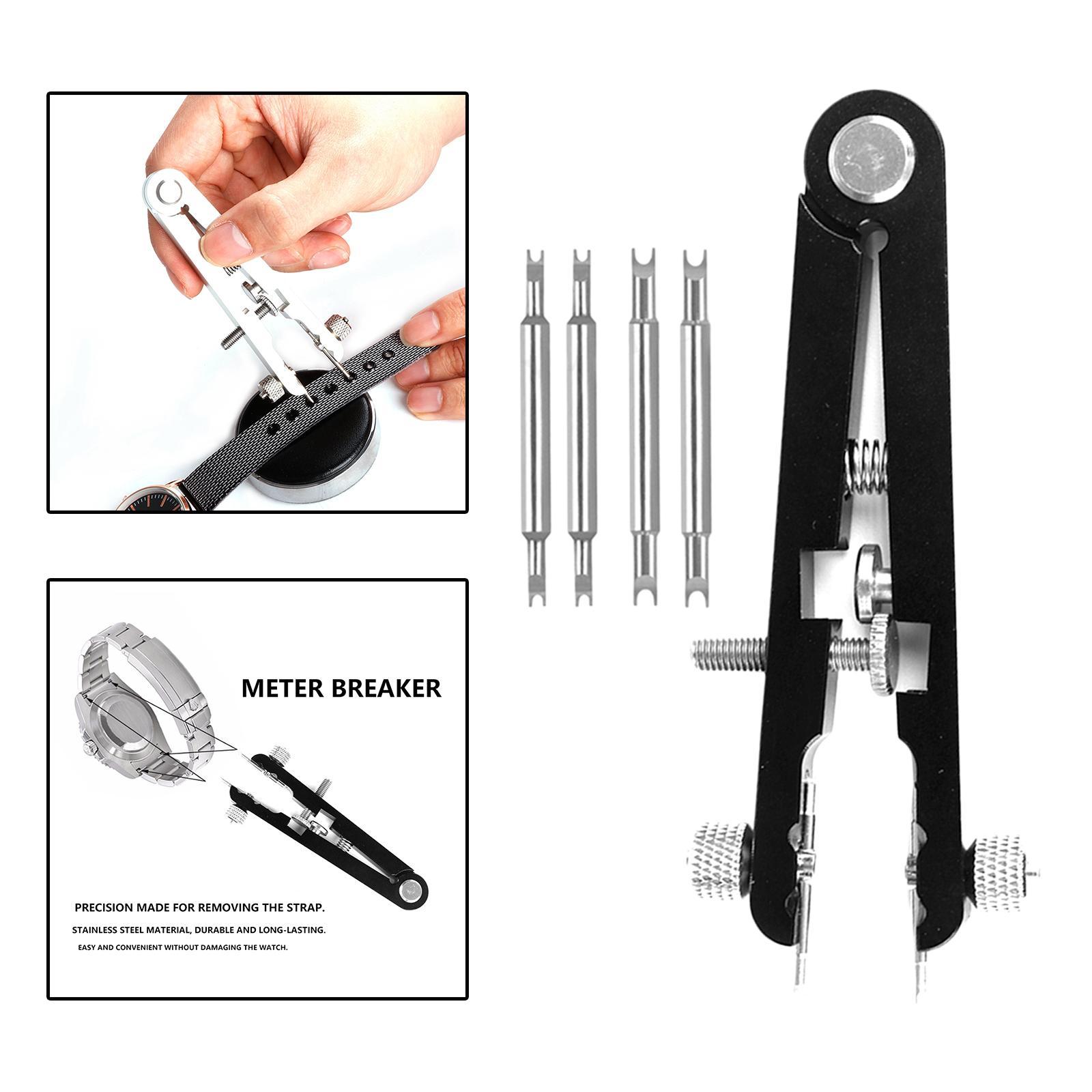 Watch Bracelet Spring Bar Plier Tweezer Remover Replace Adjuster Tool Black