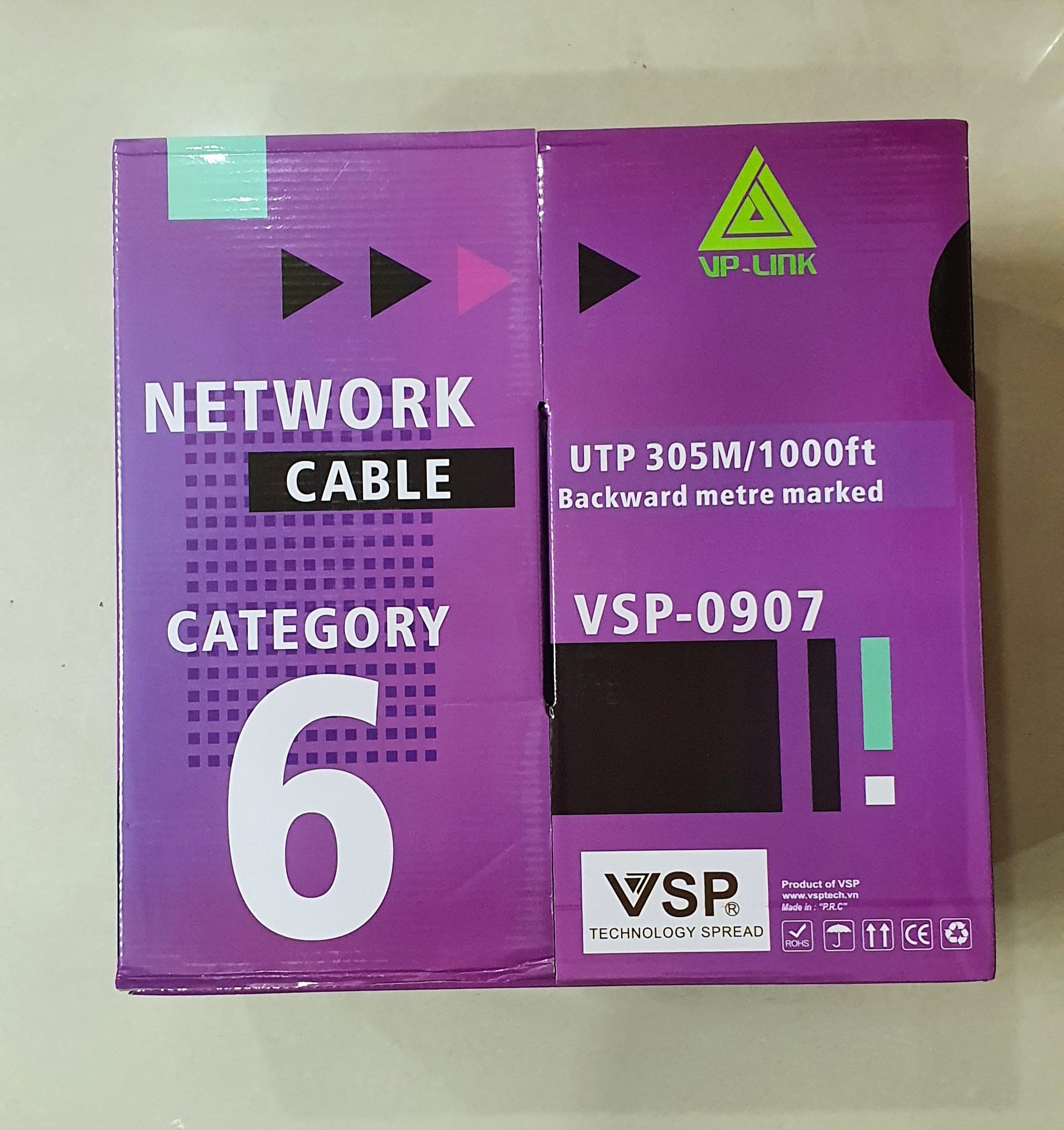 Dây mạng Cat6 VP-LINK VSP-0907 xanh dương - 305m Lõi chữ thập - Hàng chính hãng