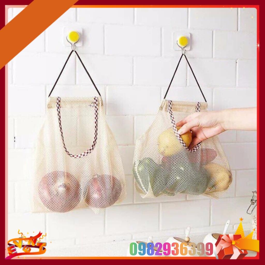 Túi Lưới Đựng Đồ Đa Năng Nhà Bếp – Đựng Hành Tỏi, Trái Cây, Túi Nilon, Đồ Khô
