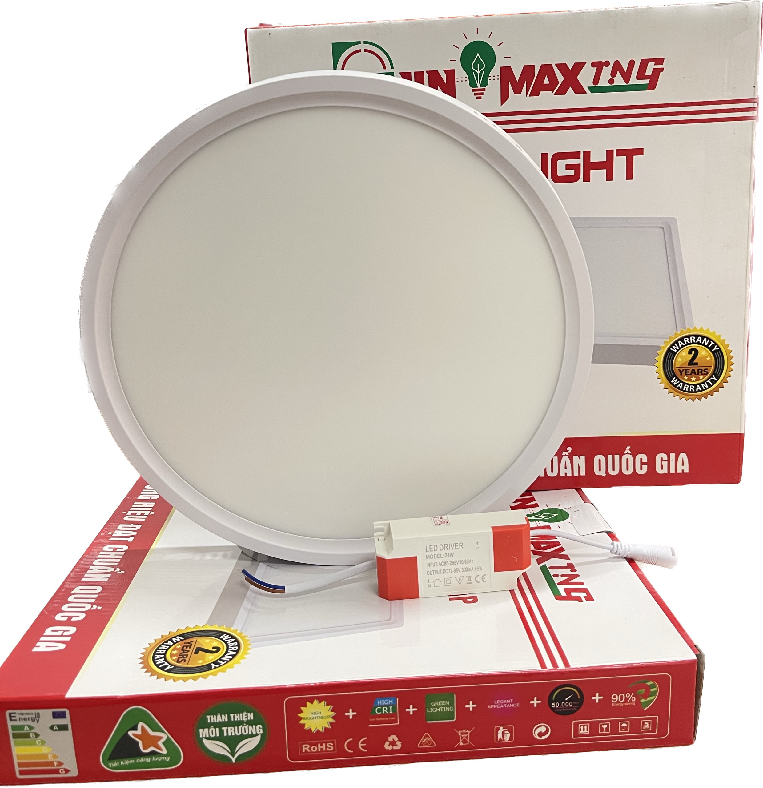 LED âm trần cao cấp 24W tròn trắng - Gunmax TNG
