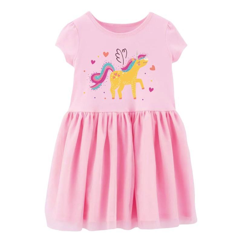 TA169 Váy Pony hồng LittleMaven Q310 cotton cho bé gái từ 2-7T