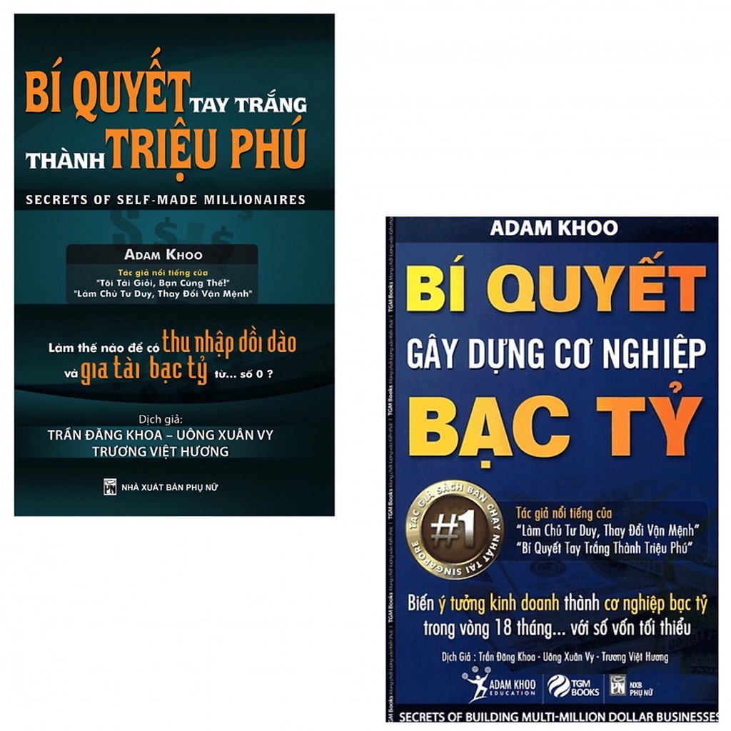 Sách - Combo 2 cuốn Bí Quyết Gây Dựng Cơ Nghiệp Bạc Tỷ, Bí Quyết Tay Trắng Thành Triệu Phú