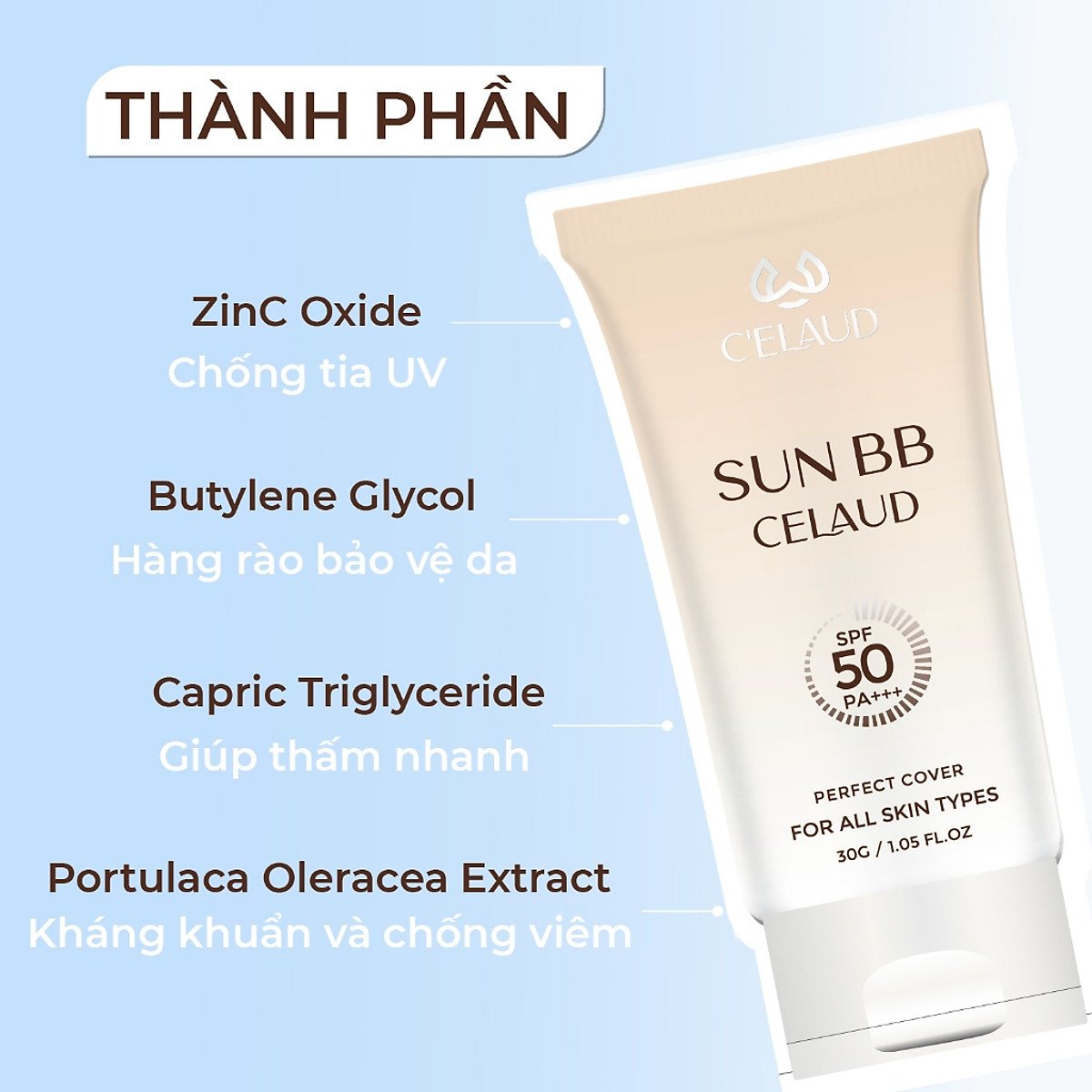 Kem Chống Nắng Cho Da Lão Hóa Sun BB Celaud 30ml