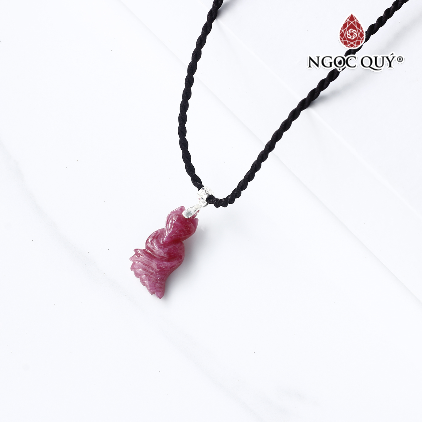 Mặt dây chuyền hồ ly 9 đuôi đá ruby 22mm mệnh hỏa, thổ - Ngọc Quý Gemstones