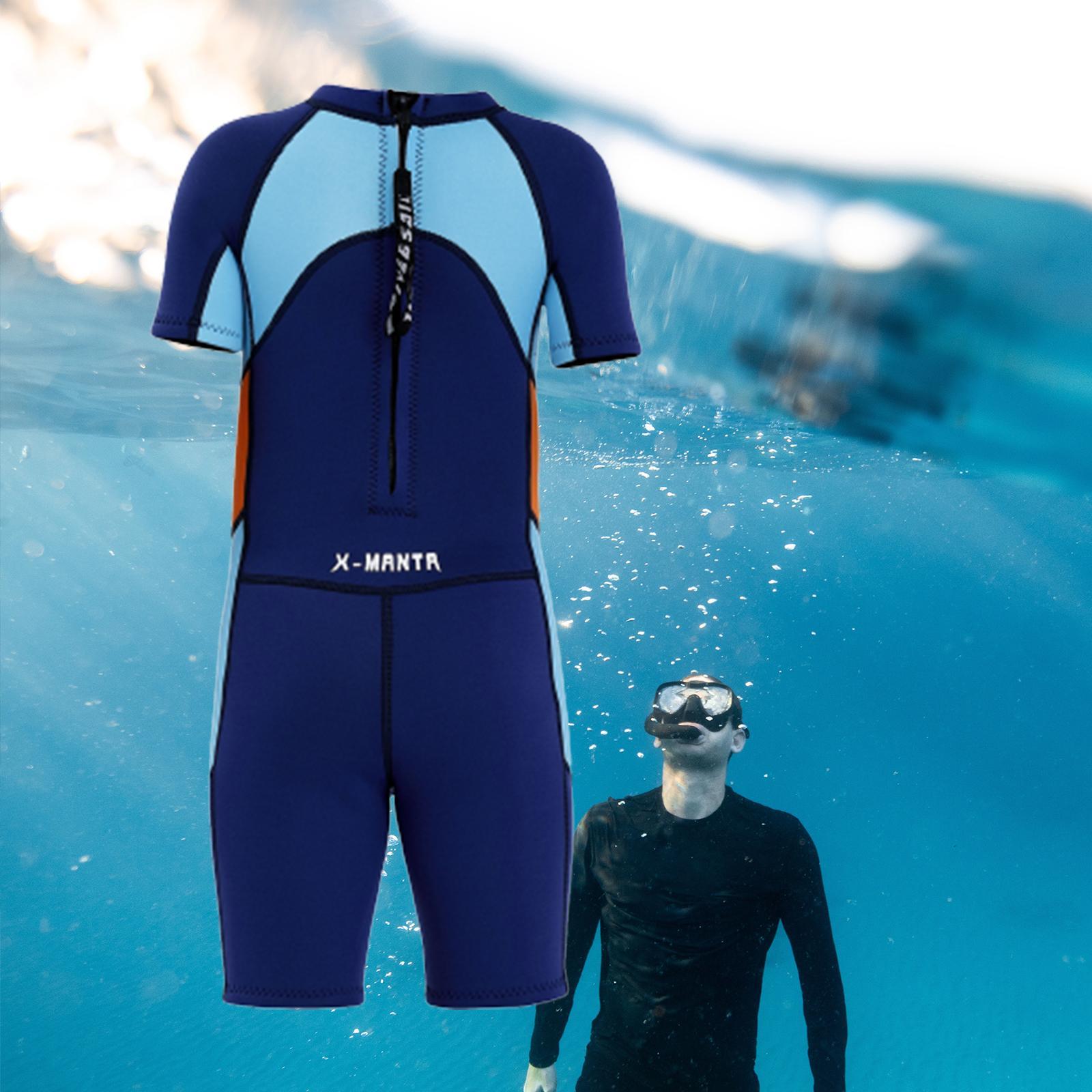Boys Childrens Full Length Wetsuit 2.5mm Short Sleeve Swimsuit Swimming S