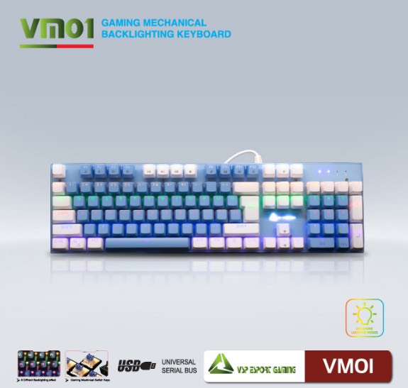 Bàn phím Cơ VSP Esport VM01, Bàn phím máy tính cơ cho game thủ - Hàng Chính Hãng