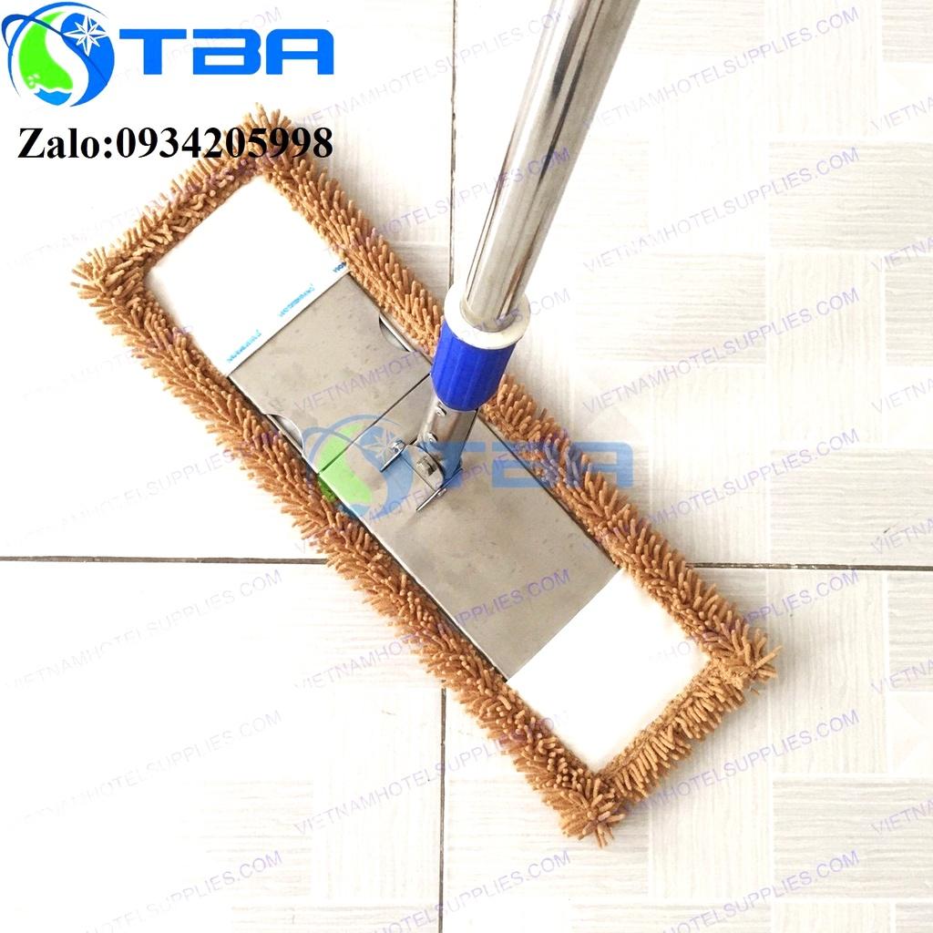 Cây lau sàn công nghiệp bản 45cm cán tăng đơ nhập khẩu cao cấp với sợi microfifer màu nâu siêu thấm hút