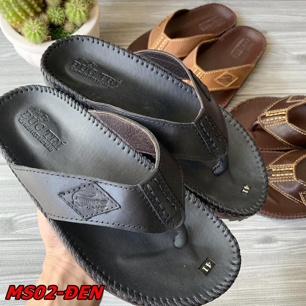 Dép xỏ ngón nam da bò cao cấp, dép nam trung niên DT02