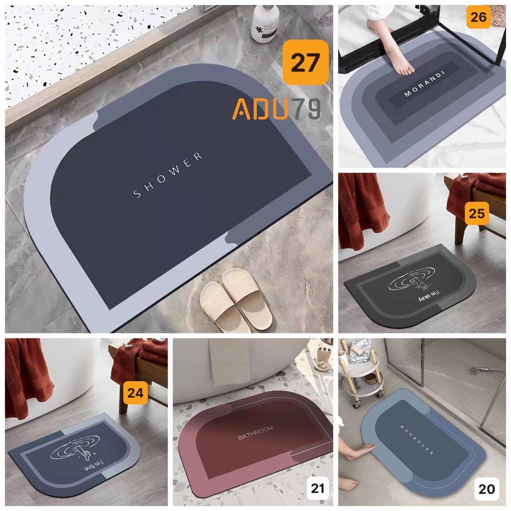Thảm Dậm Chân Silicon Hút Nước Siêu Thấm, Thảm Lau Chân Siêu Mềm, Dày, Chất Liệu Chống Trượt - Hàng Loại 1