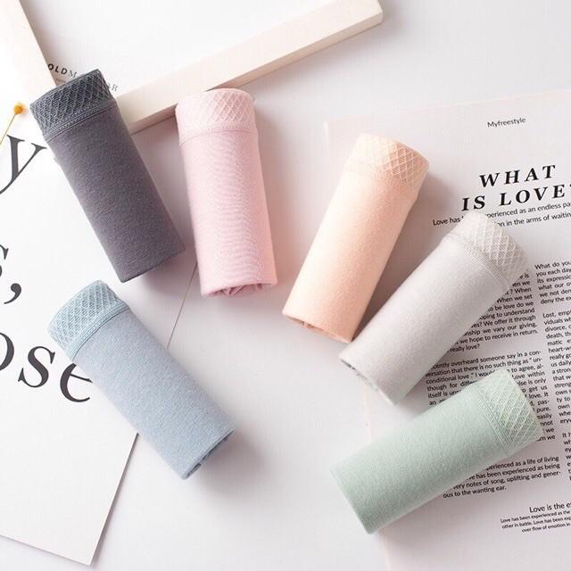 Quần lót nữ ️️ Quần lót nữ cotton kháng khuẩn - Quần chip cotton tăm tre cạp ren lưới cao cấp