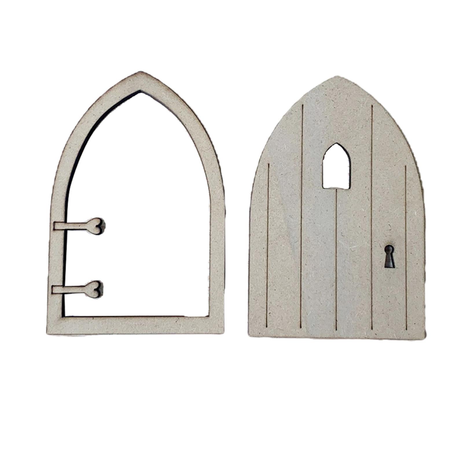 Wooden Miniature Fairy Gnome Window Home Door for Fairy Garden Accessories