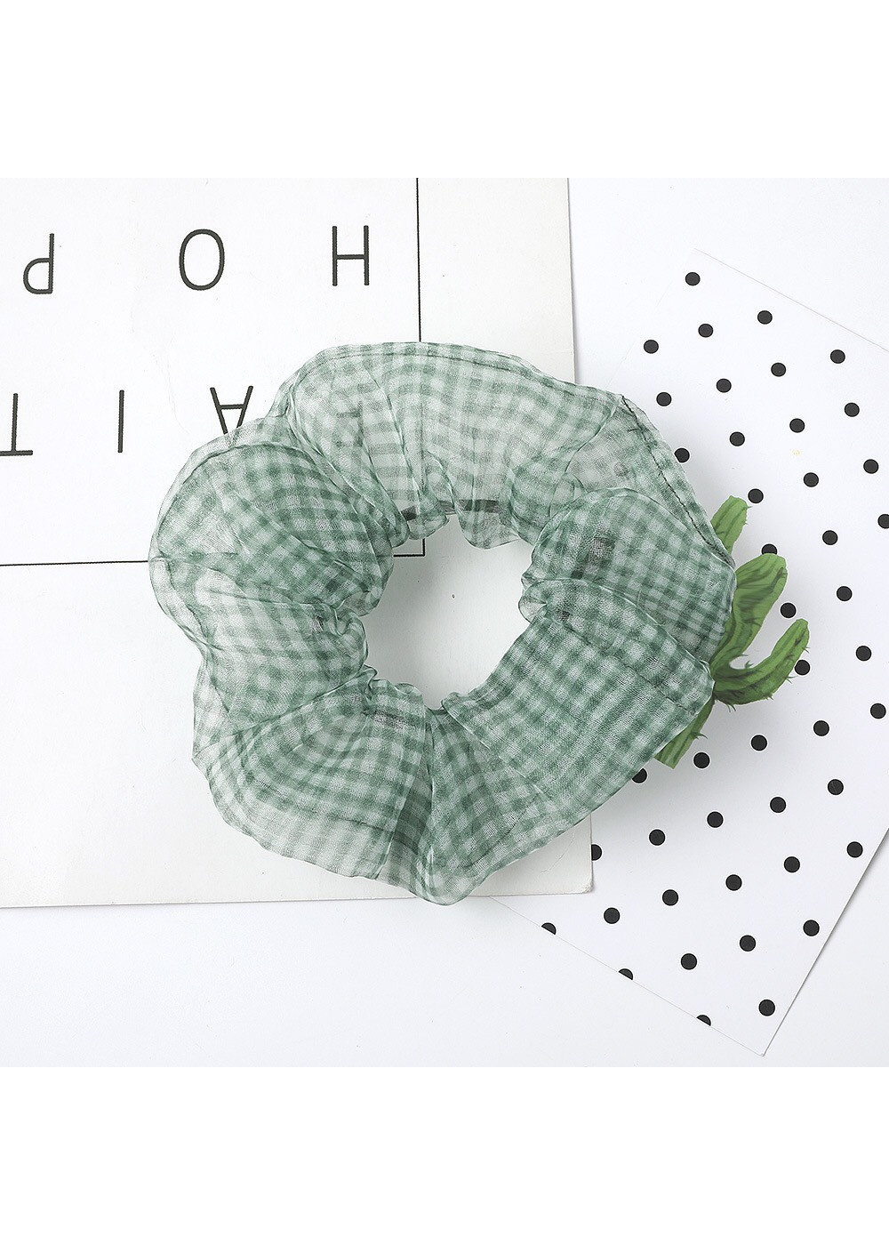 Cột tóc vải Scrunchies voan caro