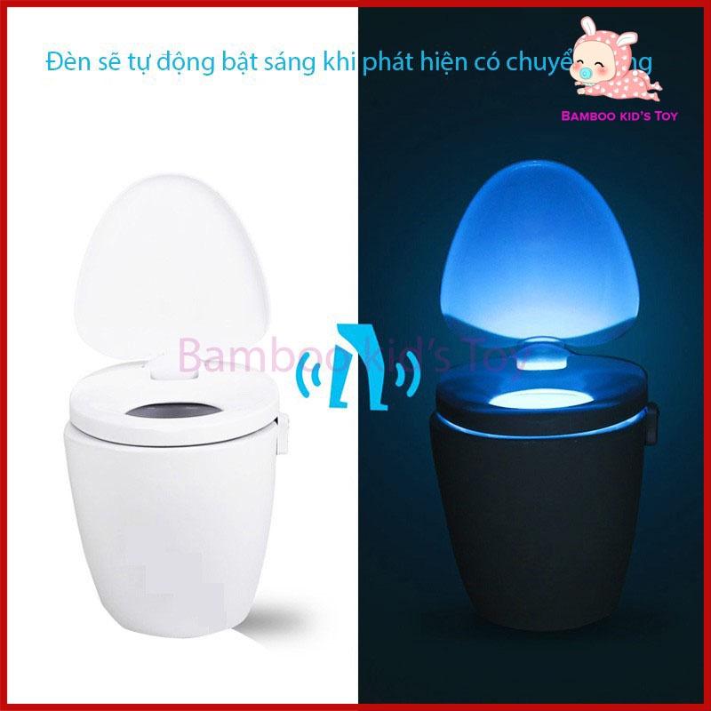 Đèn LED Bồn Cầu Đổi Màu Diệt Khuẩn 8 Màu RGB Cảm Biến Chuyển Động