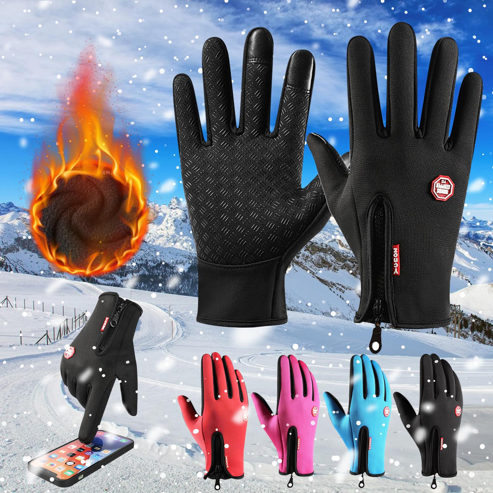 Đàn ông mùa đông chống thấm găng tay đạp xe ngoài trời Ski Chạy xe máy Màn hình cảm ứng Găng tay lông cừu Không trượt. Color: Mask Size: S